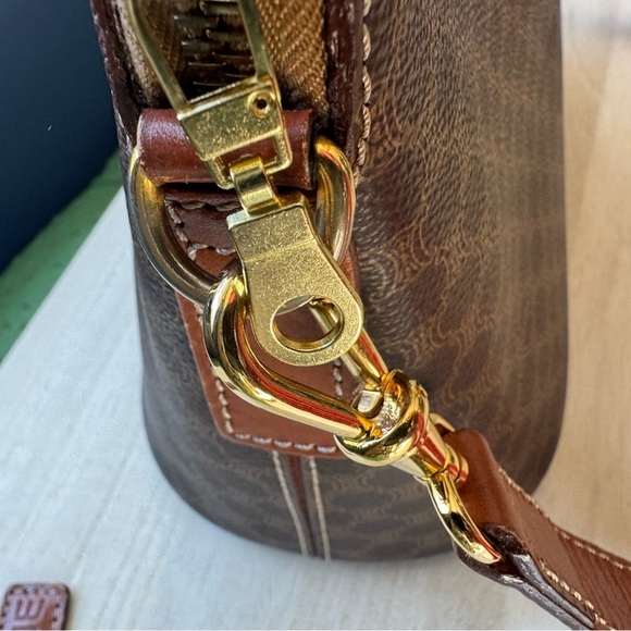 Celine Macadam Brown Coated Canvas & Leather Handbag With Adjustable Strap - Picture 12 of 16